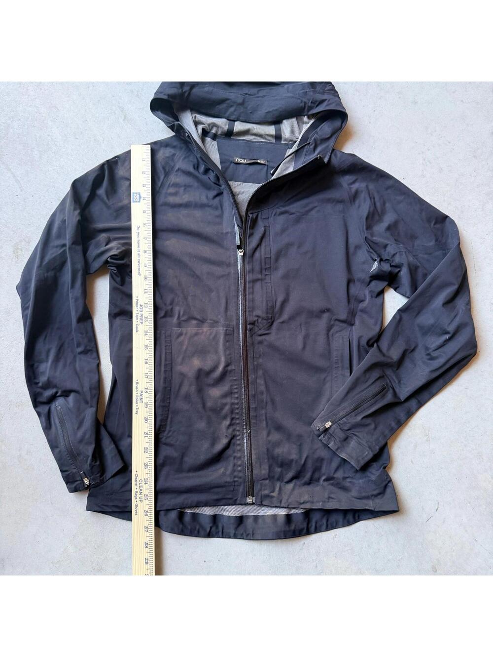 Nau Mens Technical Hooded Shell Jacket Black Full Zip Forearm Pockets Size M - Picture 5 of 8